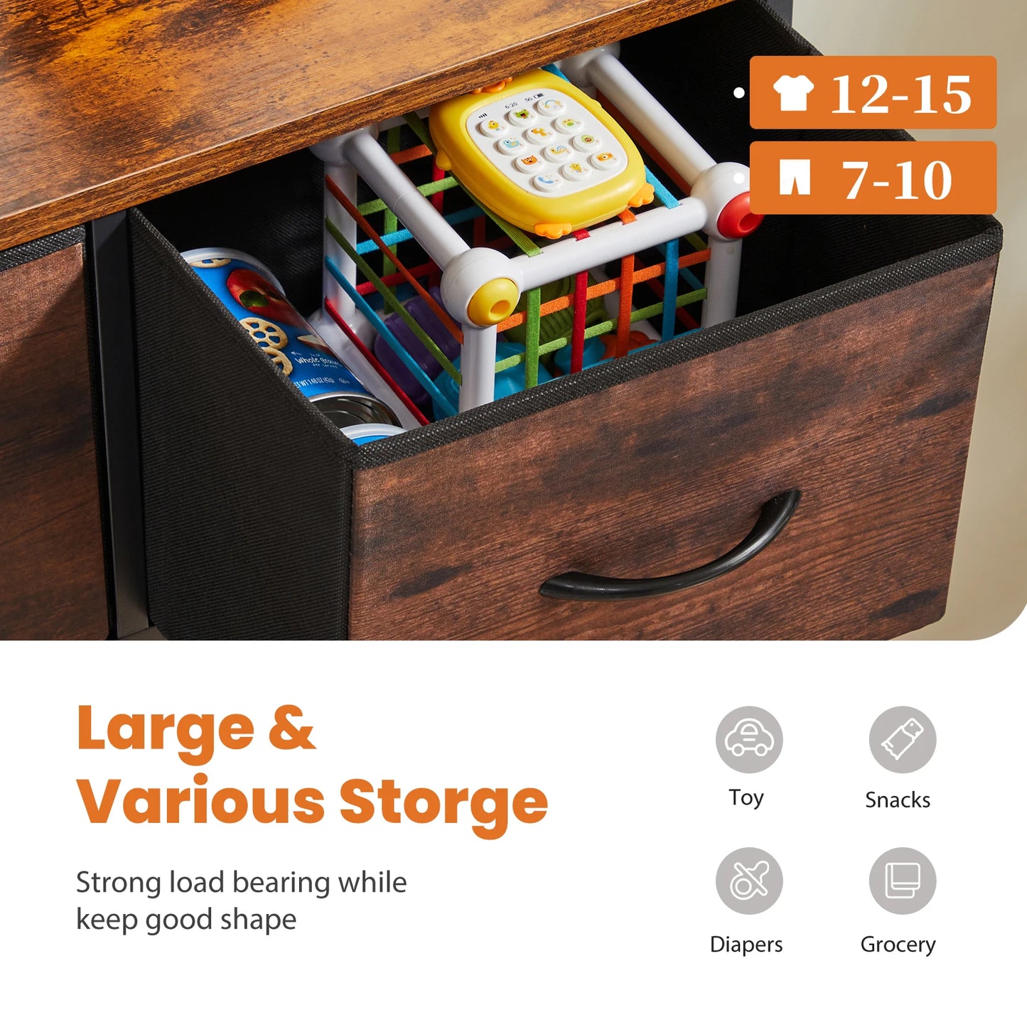 JHK 9-Drawer Fabric Dresser – Tall Bedroom Storage Organizer for Clothes & Closet